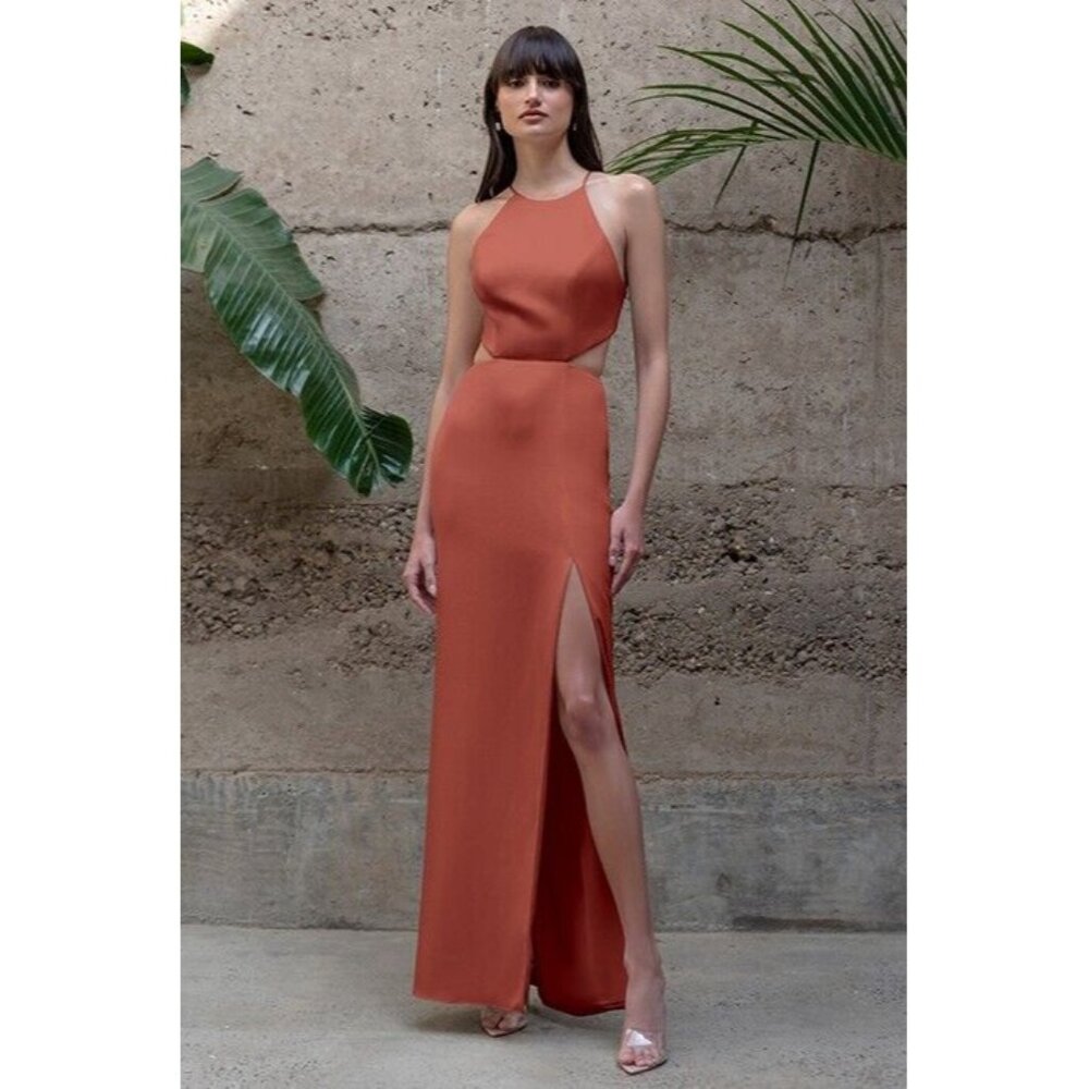 Jenny Yoo Kendra Sleeveless Halter Neck Gowns English Rose Size: 0